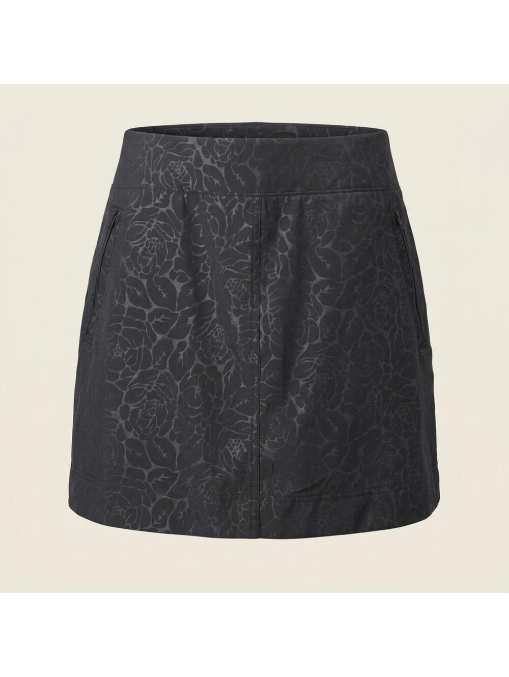 ORVIS Women's Size Large Black Floral Active Skirt Skort Pockets Pull On Sz S